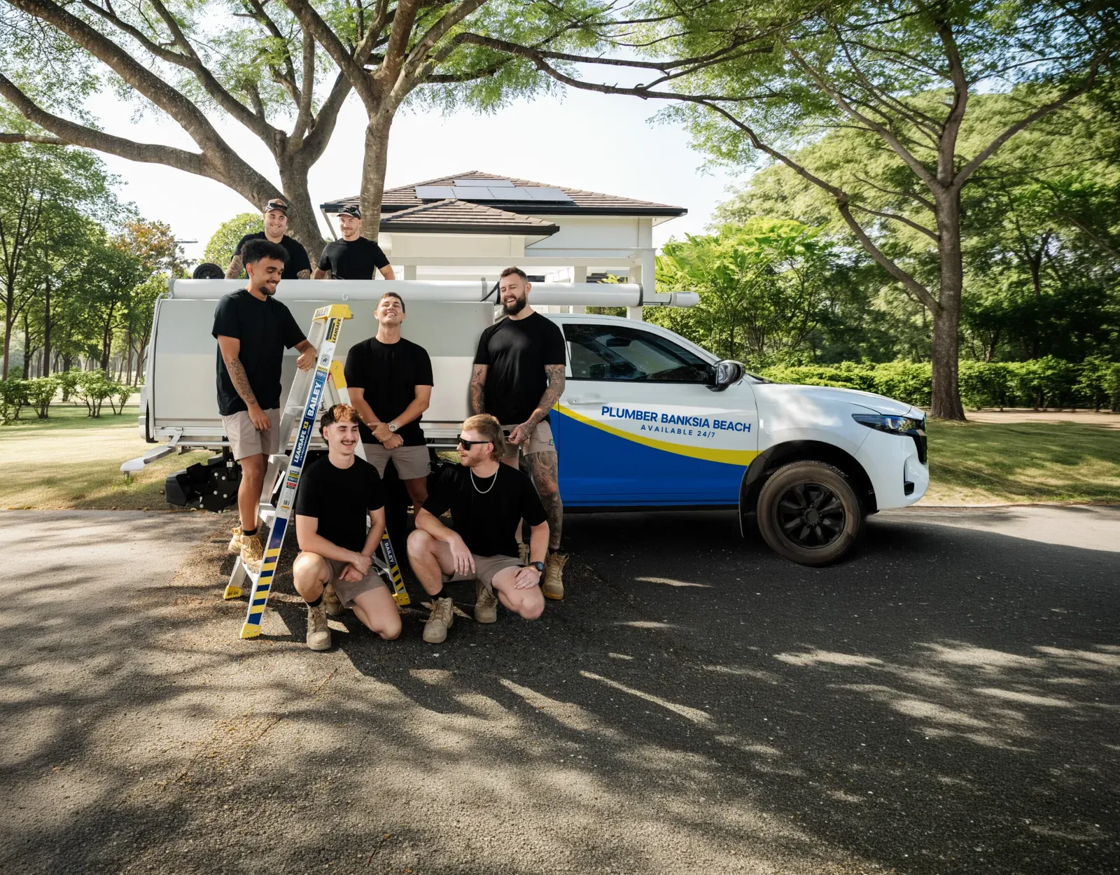 Plumber Banksia Beach ute and team